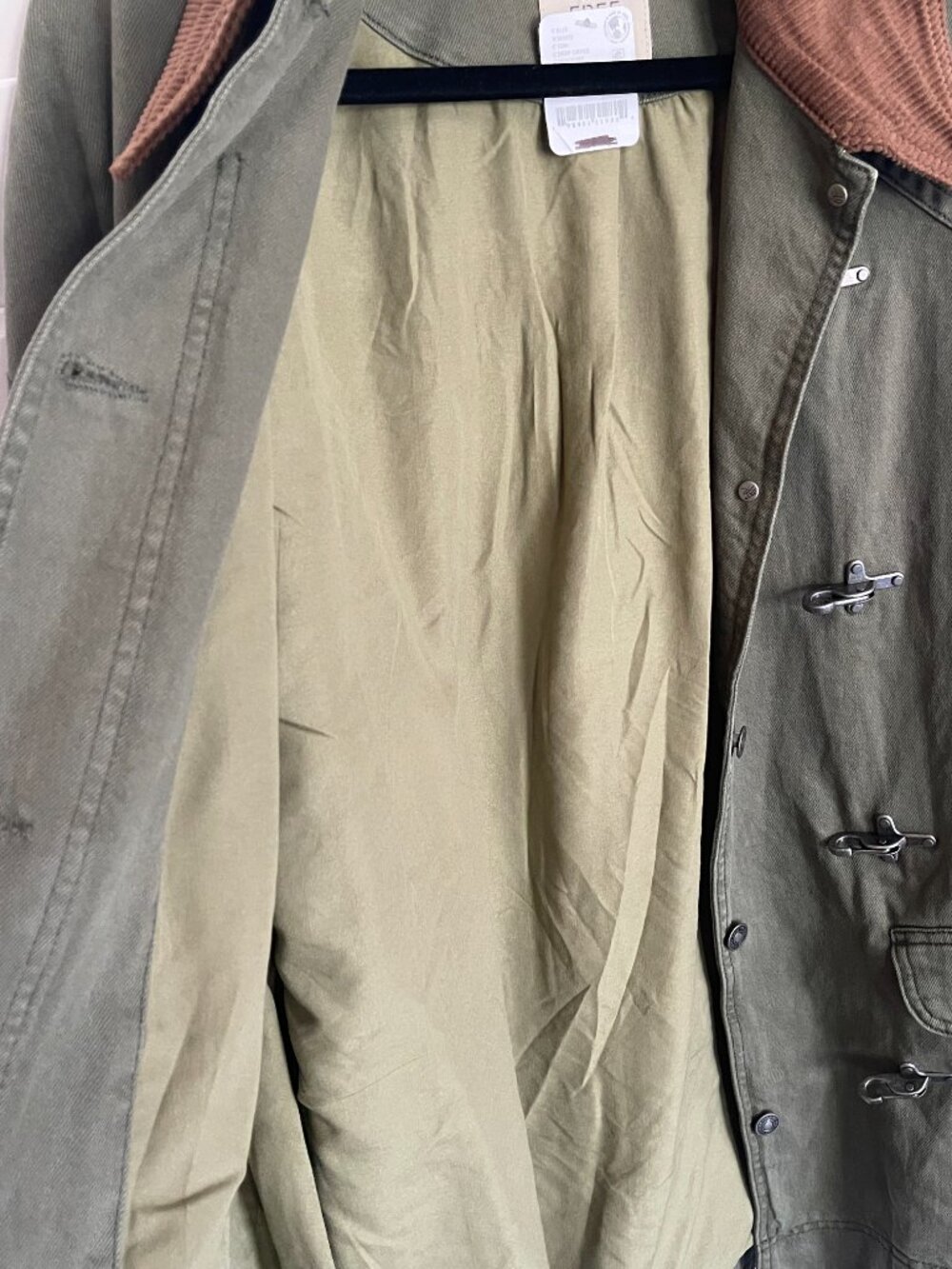 *NWT* We the Free Denim Barn Coat in Deep Green Size Large - Picture 11 of 14